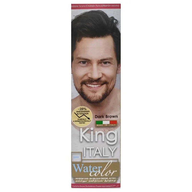 KLÉRAL King Italy Water Color DARK BROWN - tmavo hnedá farba na vlasy pre mužov