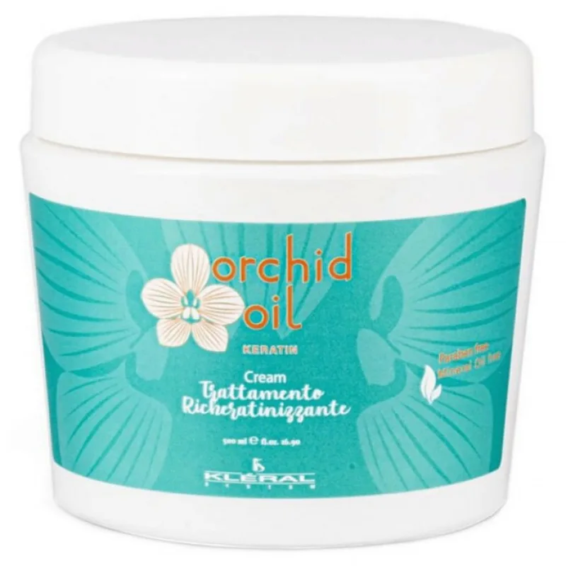 KLÉRAL Orchid Oil Keratín Trattamento Cream 500ml - keratínová maska pre suché a poškodené vlasy