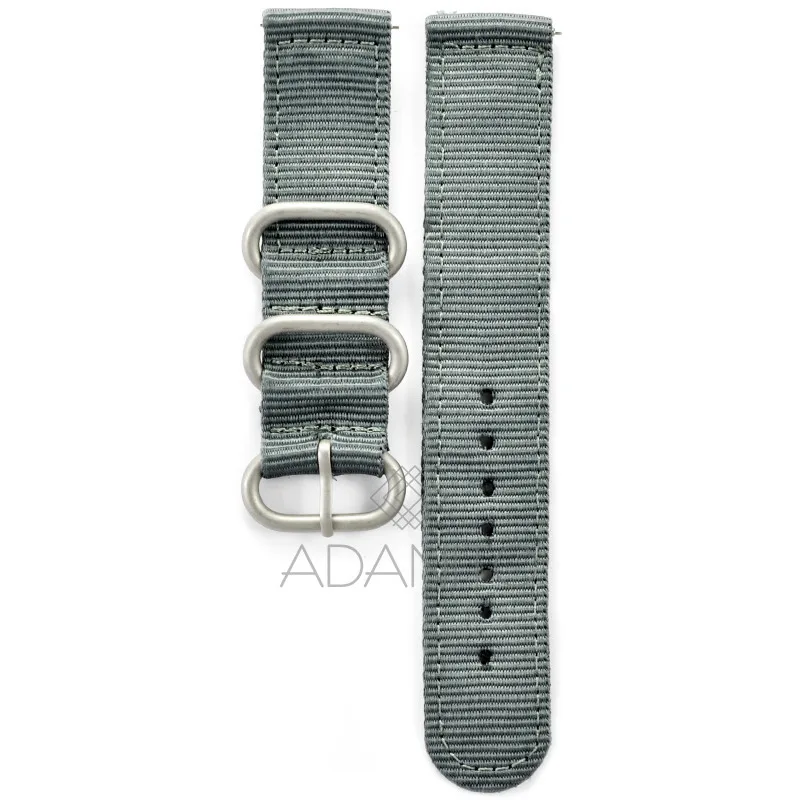 Nylonový remienok na hodinky 24 mm šedý ADANITO 109AR07W24