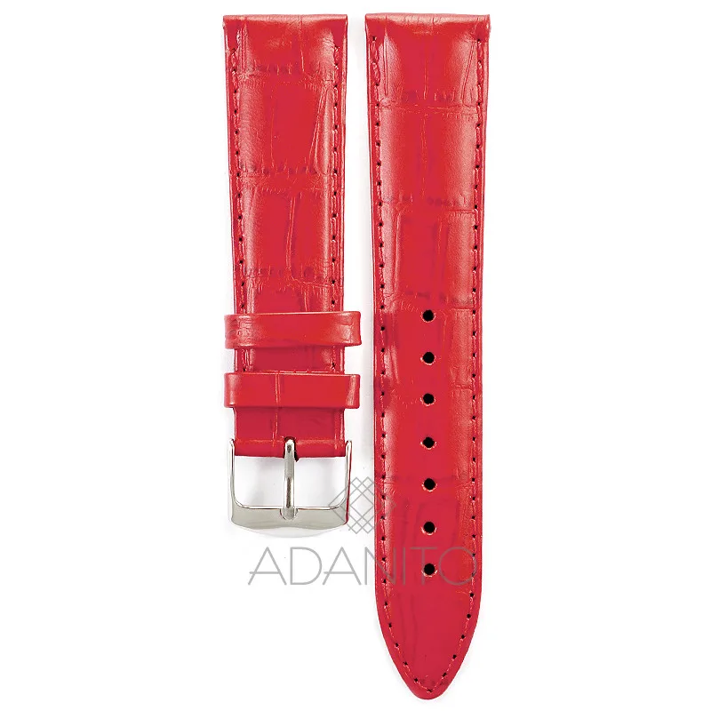 Kožený remienok na hodinky 18 mm červený ADANITO 104AR06W18