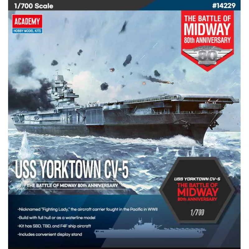 Academy Model Kit loď 14229 - USS Yorktown CV-5 "Bitka o Midway" (1:700)