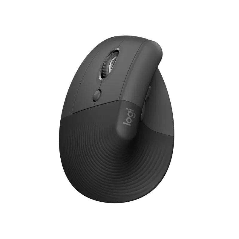 Logitech Lift/Vertikální/Optická/Pro leváky/4 000 DPI/USB+BT/Grafitová 910-006474