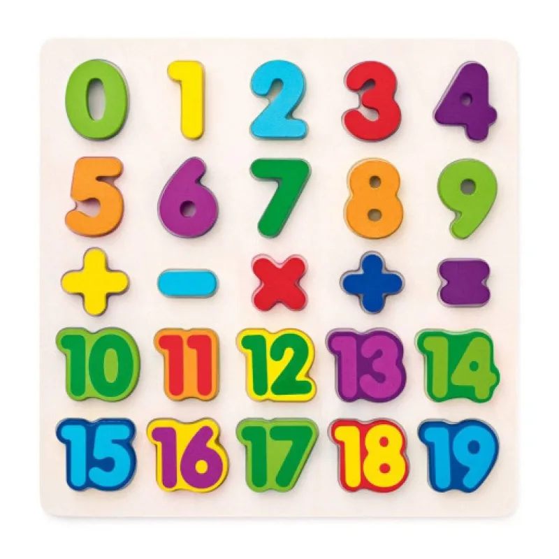 Woody Puzzle na desce - Číslice