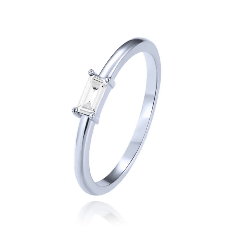 Strieborný prsteň s bielymi zirkónmi MINET JMAN0639SR, 57, 1.35 g