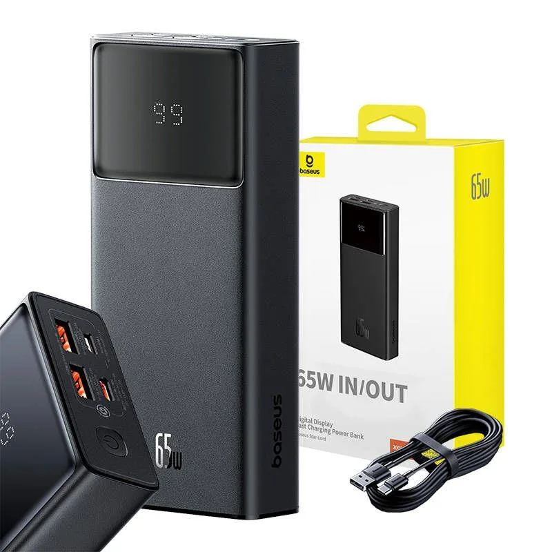 NONAME Baseus power banka Star-Lord 20000 mAh 65W 2x USB-A/micro USB/USB-C černá 6932172634940