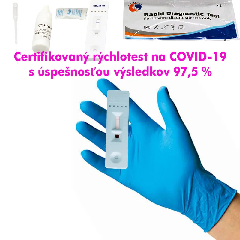 Certifikovaný rýchlotest na COVID-19 z krvi s úspešnosťou výsledkov 97,5 % - 1 kus