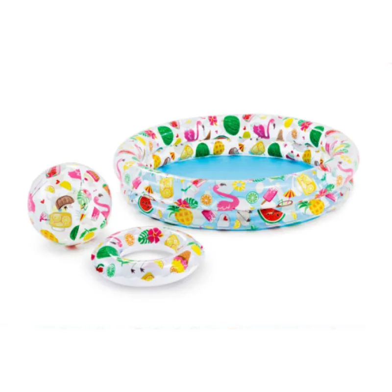 INTEX 59460 Nafukovací bazén s kruhem a míčem 122x25 cm