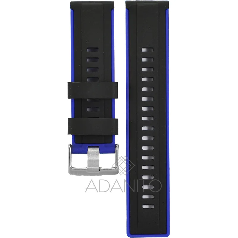 Silikónový remienok na hodinky 22 mm čierno modrý ADANITO TS003R01S16-22