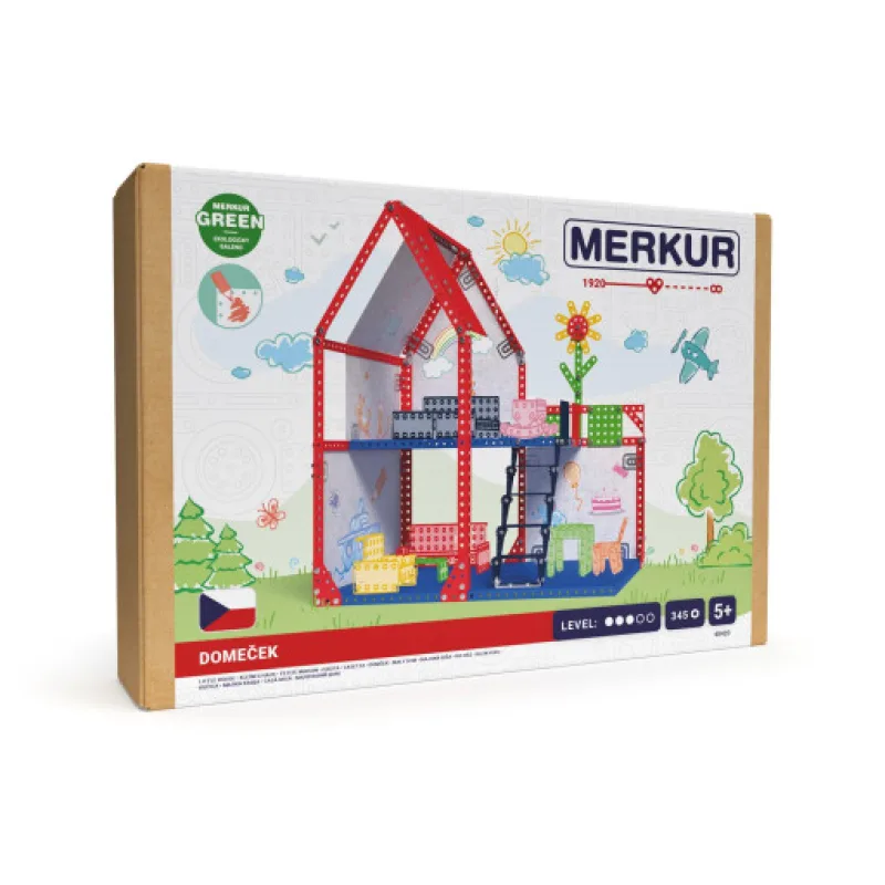 Merkur Domeček pro panenky, 34x39x25 cm, 354 dílků