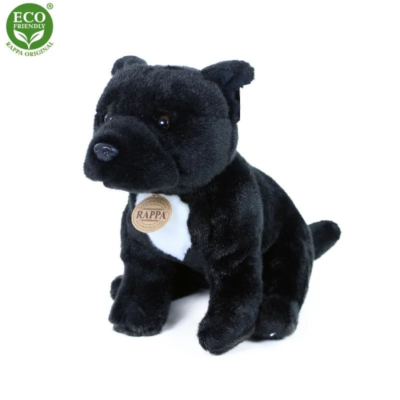 Rappa Plyšový pes stafordšírsky bulteriér 30 cm čierny ECO-FRIENDLY
