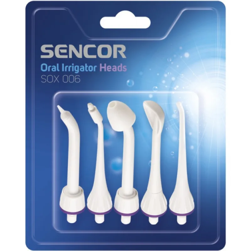 SENCOR SOX 006 Náhradné nástavce pre zubnú sprchu SOI 11x - bielo fialové 5ks