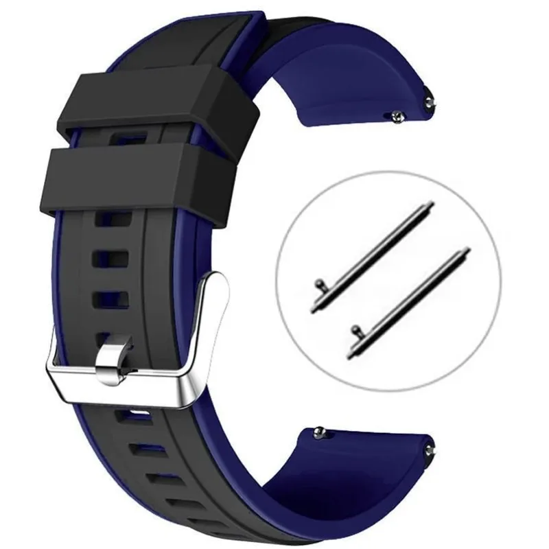 Silikónový remienok na hodinky 22 mm čierno modrý A-NIS AS0466.01S05-22