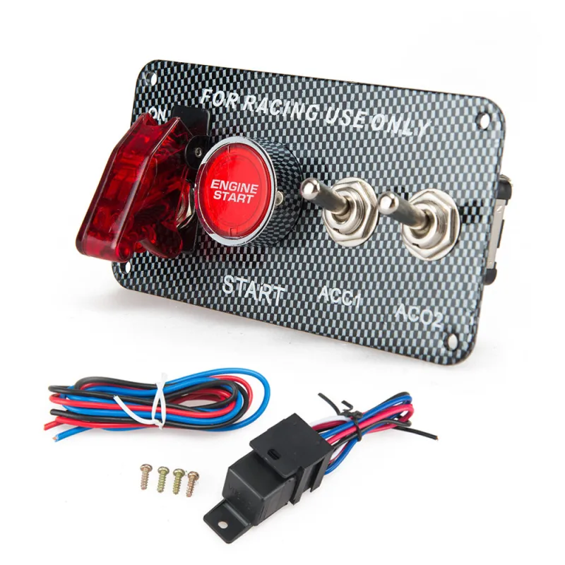 Panel s 3x spínači + tlačítko START, 12V 47160
