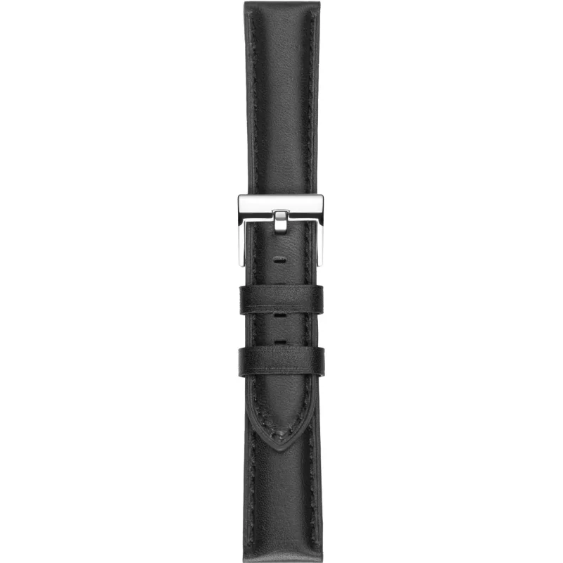 Kožený remienok na hodinky 22 mm čierny A-NIS AK3000.01-22
