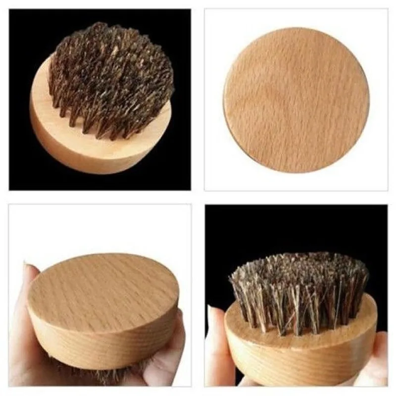 OSTATNÍ VÝROBCOVIA Beard Brush SL1500 Okrúhla drevená kefa na fúzy, diviačie štetiny - priemer 65mm