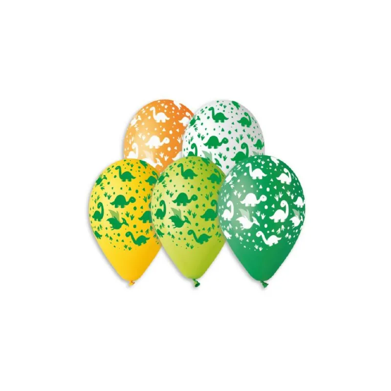 Smart Balloons Balón nafukovací dinosaurus 12'' priemer 30cm 5ks v sáčku