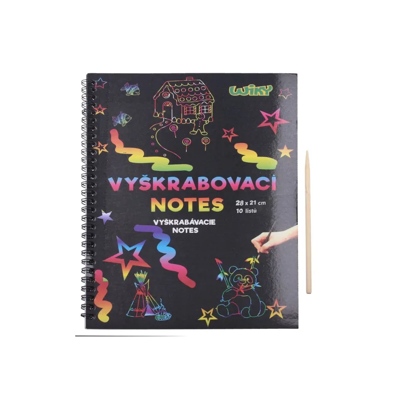 Wiky Škrabací/Vyškrabovací notes dúhový 10 listov v sáčku 28x21cm