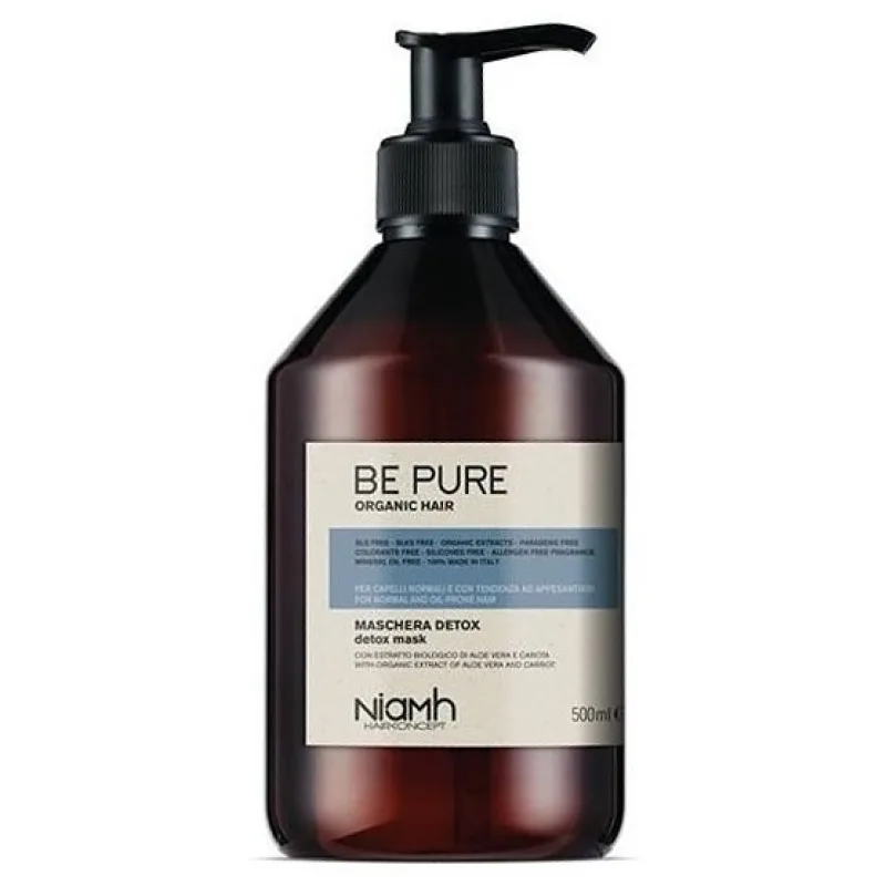 NIAMH Be Pure Detox Mask 500ml - detoxikačná maska na mastné vlasy bez objemu