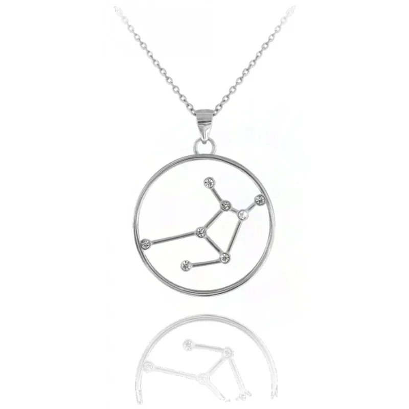 Strieborný náhrdelník Stars Panna Czech Crystal MINET JMAS9509SN45