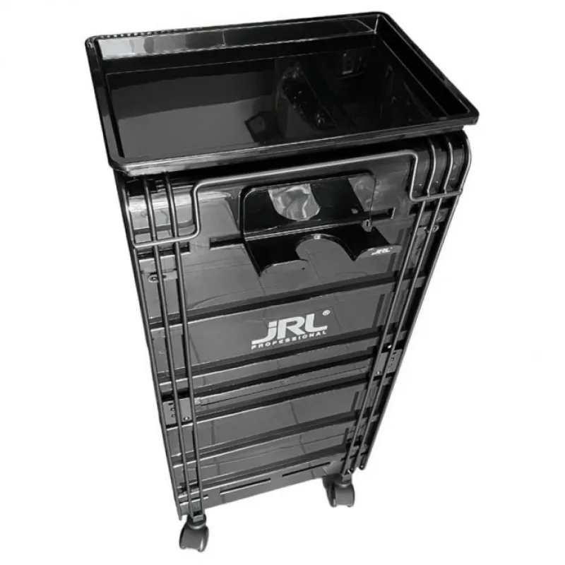 JRL Professional Barber Trolley Black - kadernícky pojazdný vozík JRL - čierny