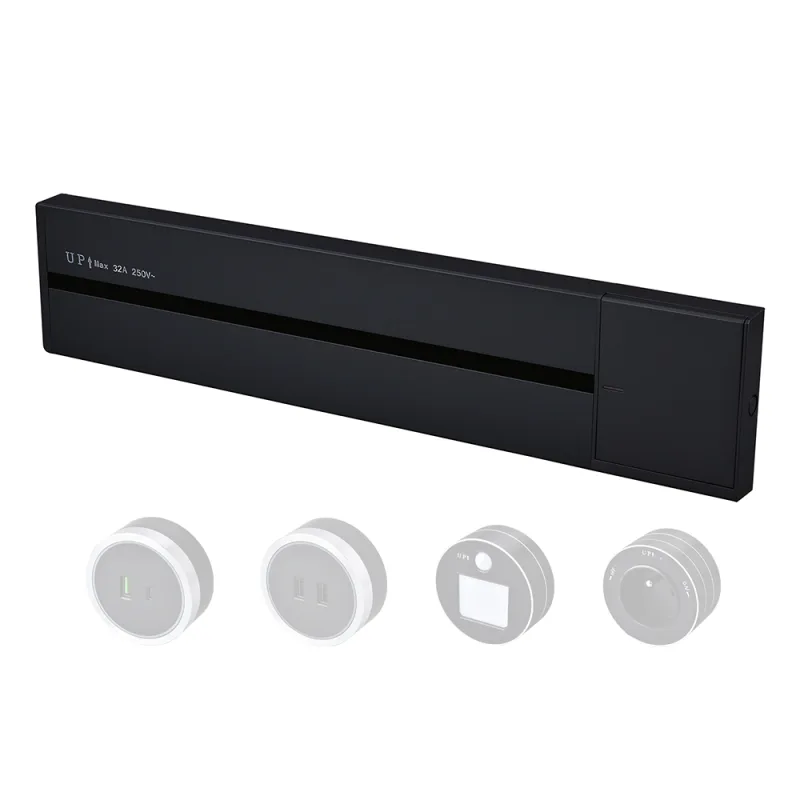 Zásuvková lišta - povrchová Viking LP60B/230V,50Hz/60cm délka/černá/až 7modulů/IP20/hliník/povrchová VLP60B
