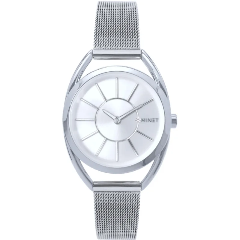 Strieborné dámske hodinky ICON SILVER s oceľovým remienkom MINET MWL5234