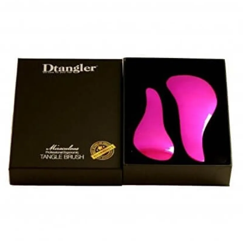 DTANGLER PINK SET Profesionálne rozčesávacia kefy na vlasy s rukoväťou - růžové 2ks