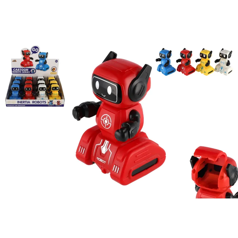 Teddies Robot na zotrvačník plast 7x11cm 4 farby