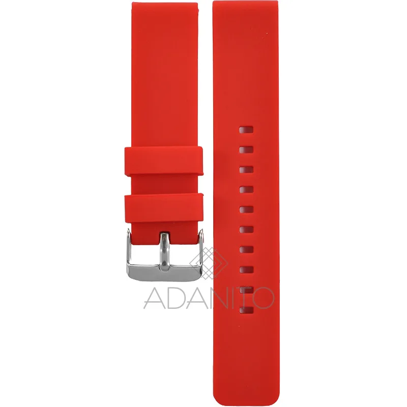 Silikónový remienok na hodinky 20 mm červený ADANITO TS001R06S00-20