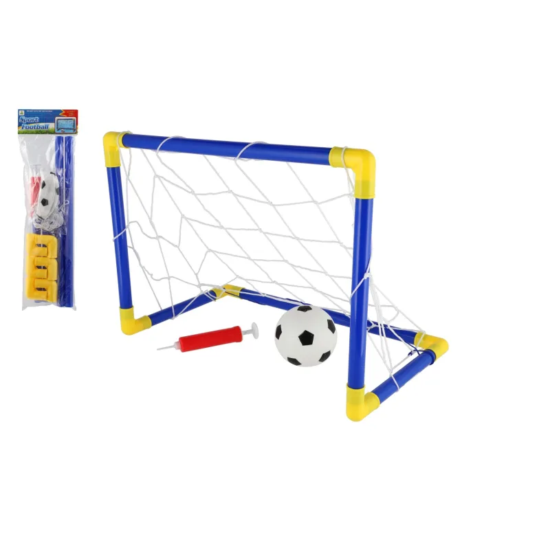 Teddies Futbalová bránka plast 44x31cm s loptou a pumpičkou v sáčku 14x46x4cm