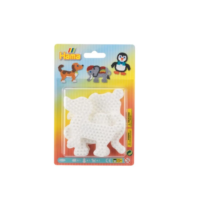 Hama Podložka na zažehľovacie korálky slon, tučniak, psík plast 3ks na karte 12x18x3cm