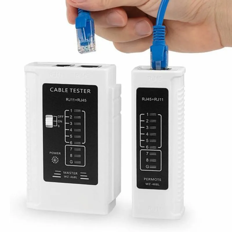 W-Star Tester kabelů UTP WS468WH RJ45 RJ11 STP Cat5e Cat7 bílá WS468WH