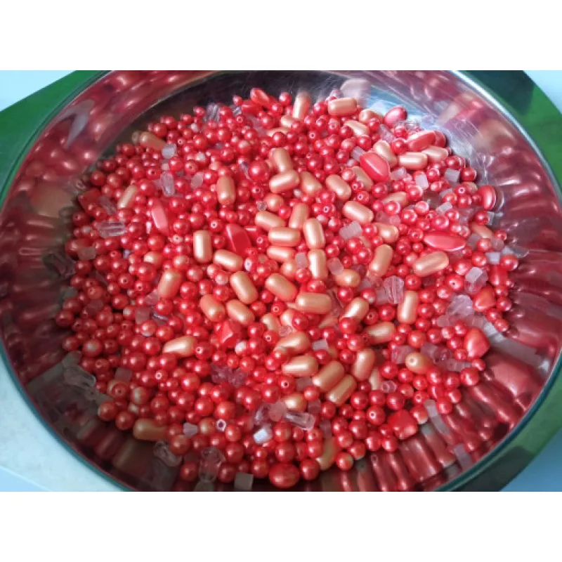 Skleněné korálky Jablonec - Oranžový mix 250g
