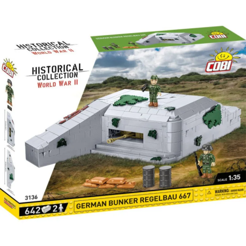 COBI 3136 Německý bunkr Regelbau 667, 1:35, 642 kostek a 2 figurky