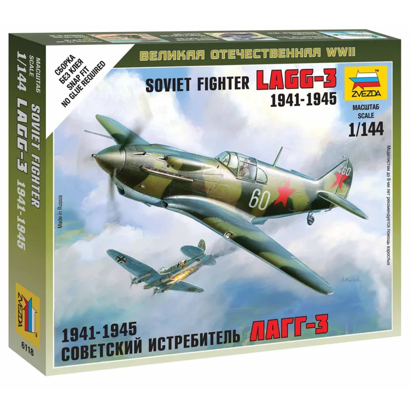 Zvezda Wargames (WWII) lietadlo 6118 - Soviet Fighter LaGG-3 (1:144)