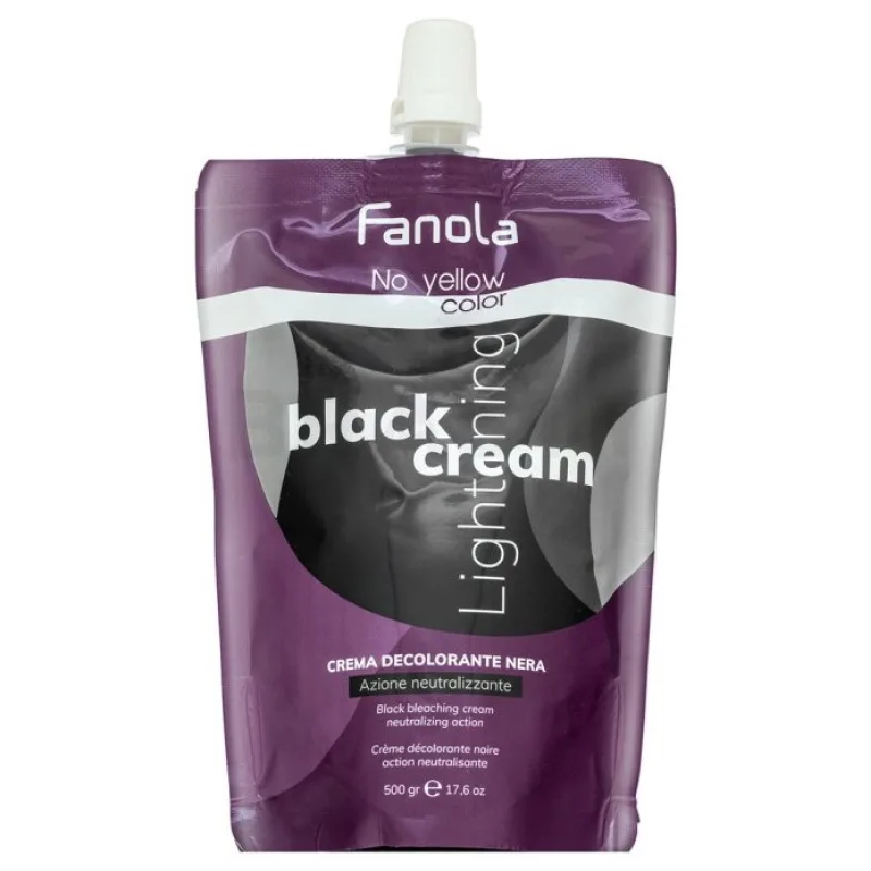 FANOLA No Yellow Black Lightening Cream 500g - šedý odfarbovací krém s anti-žltým účinkom