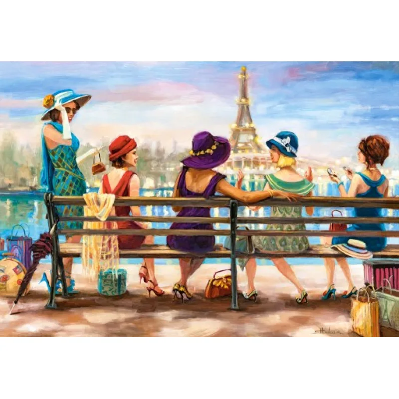 Castorland puzzle 1000 dílků, Dívčí den na lavičce