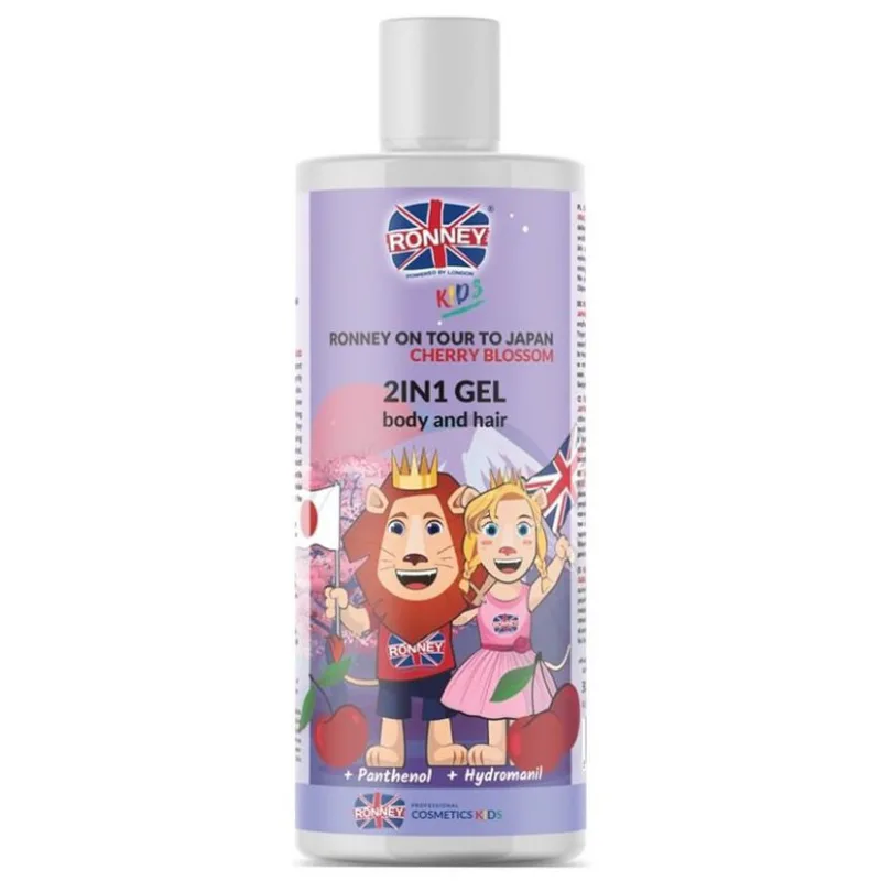 RONNEY Kids Cherry Bloosom 2in1 Gél 300ml - detský sprchový gél a šampón 2v1