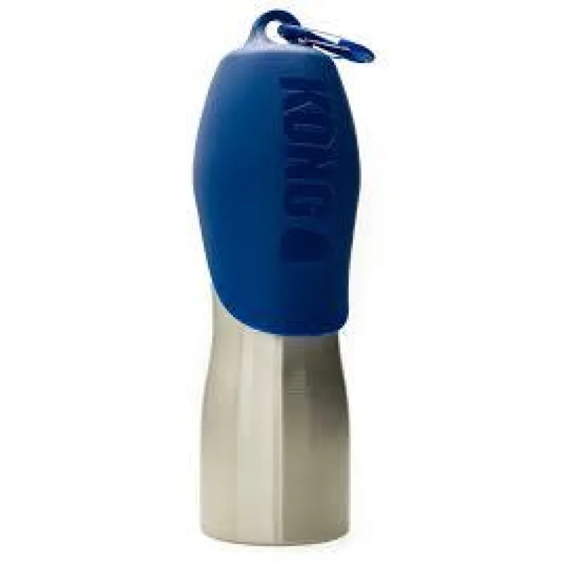 Fľaša na vodu nerezová pre psa, KONG H2O 740 ml modrá