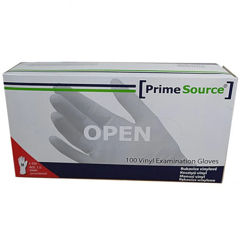 SIBEL PRIME SOURCE M 7-8 Vinyl Examination Gloves 100ks - jednorazové vinylové rukavice - stredné M