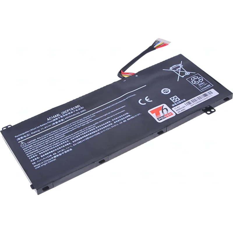 Baterie T6 Power pro Acer Aspire Nitro VN7-571, VN7-572, VN7-591, 4600mAh, 52Wh, 3cell, Li-pol NBAC0088