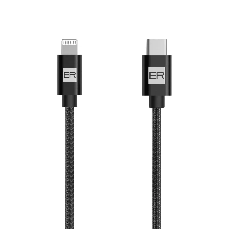 ER POWER kabel USB-C/Lightning 200cm černý ERPWCL200BK