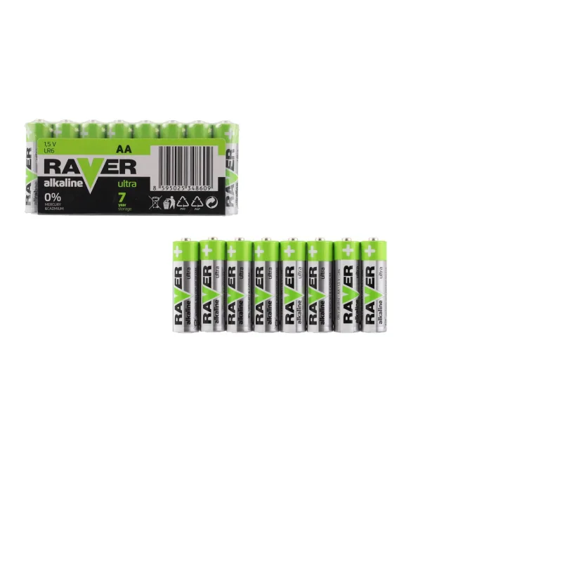 Batérie RAVER LR03/AAA 1,5 V alkalické ultra 8 ks vo fólii