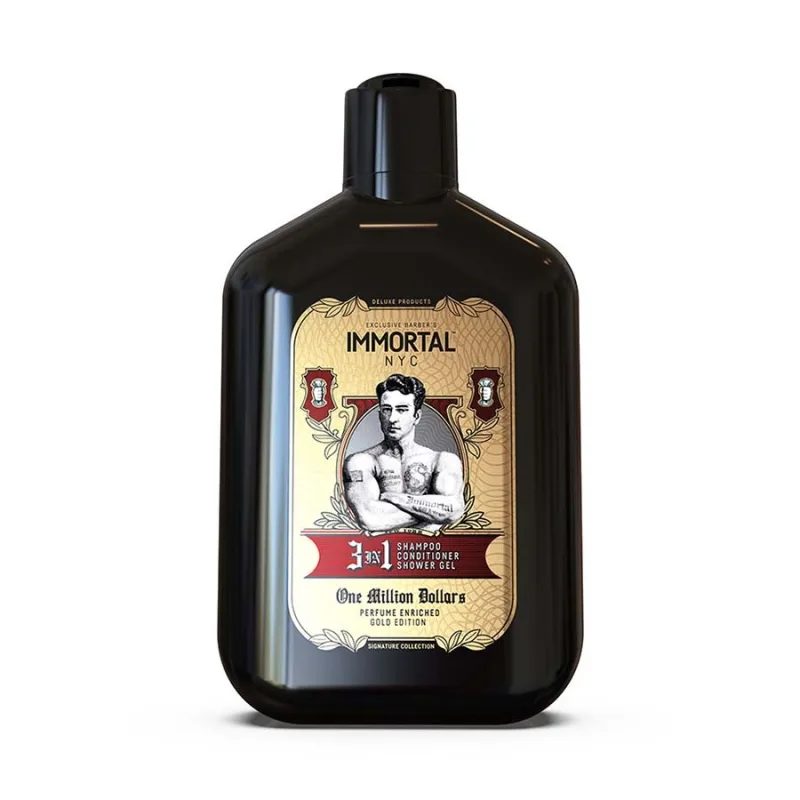 Šampón na vlasy, kondicionér a sprchový gél IMMORTAL NYC One million dollars 3in1 Shower shampoo 500 ml