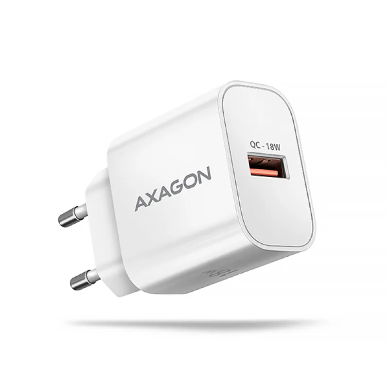 AXAGON ACU-QC18W, nabíječka do sítě 18W, 1x port USB-A, QC3.0/AFC/Apple, bílá ACU-QC18W