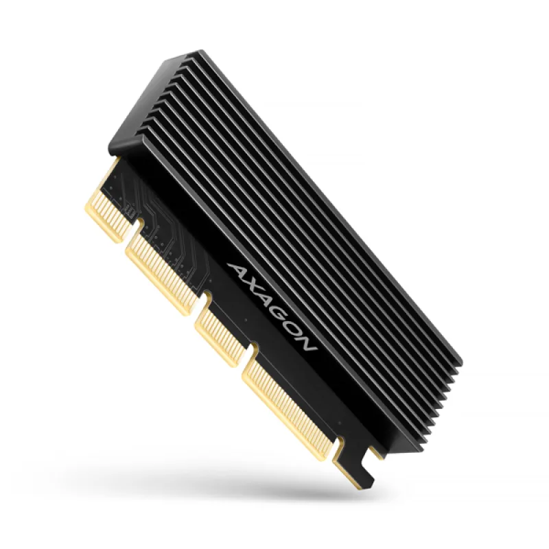 AXAGON PCEM2-XS, PCIe x16 - M.2 NVMe M-key slot adaptér, kryt s chladičem pro pasivní chlazení PCEM2-XS