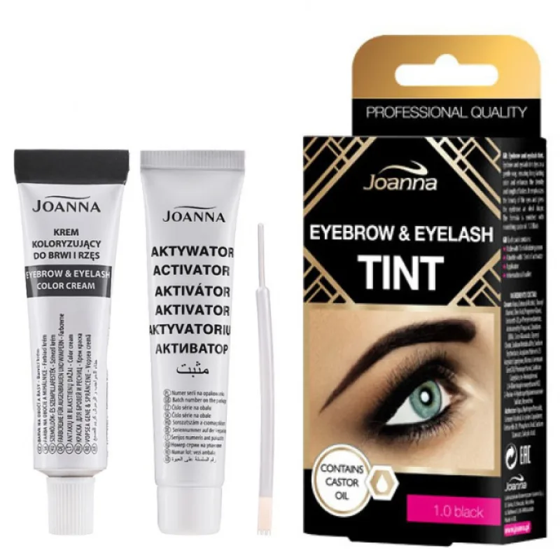 JOANNA TINT 1.0 BLACK - krémová farba na riasy a obočie + aktivátor - čierna