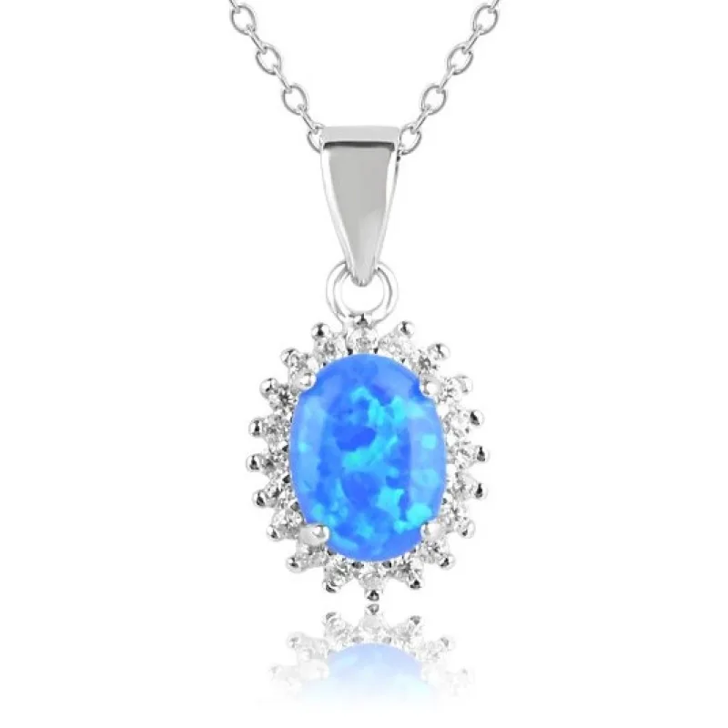 Strieborný opálový prívesok so zirkónmi MEUCCI SS379P