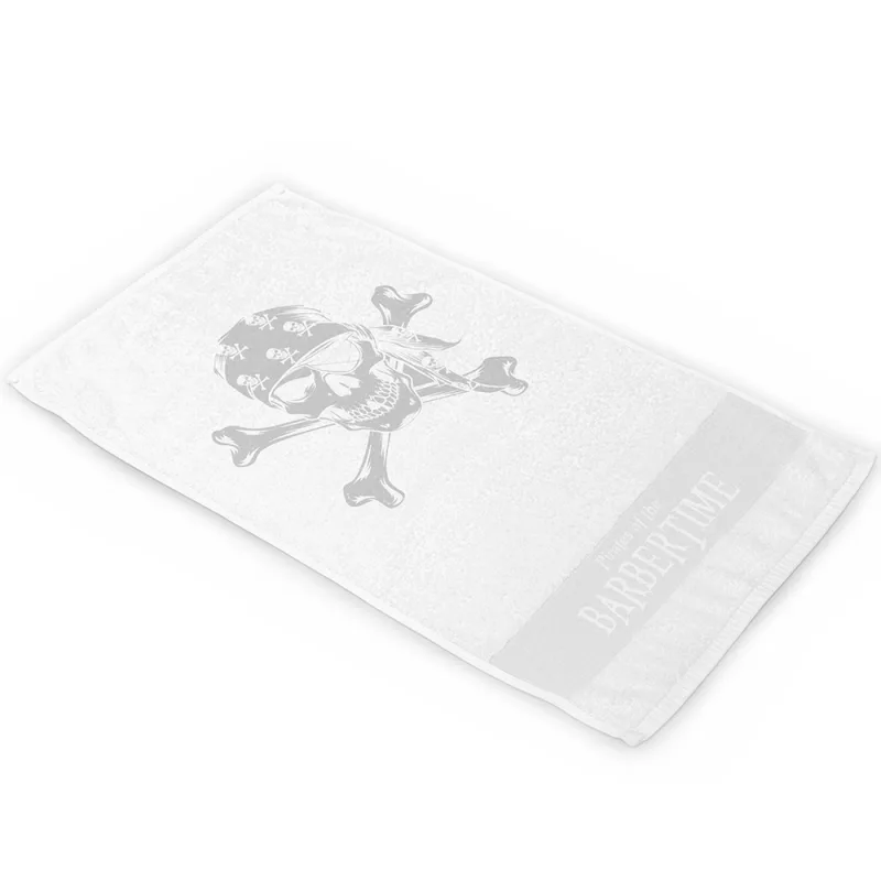 Pirates of the BARBERTIME Bílý barber ručník BARBERTIME White towel