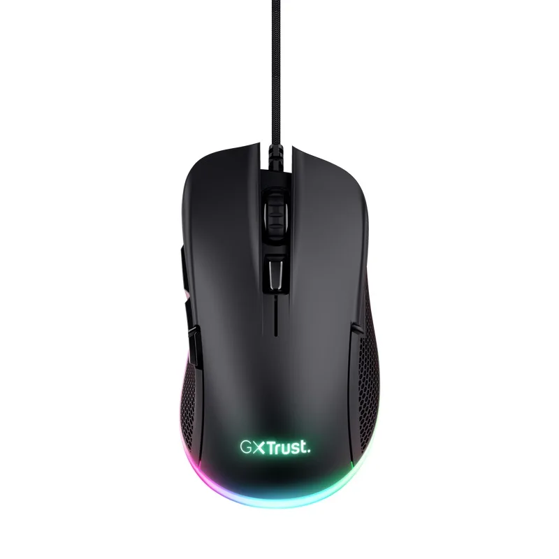 TRUST GXT 922 YBAR/Herní/Optická/Pro praváky/7 200 DPI/Drátová USB/Černá 24729